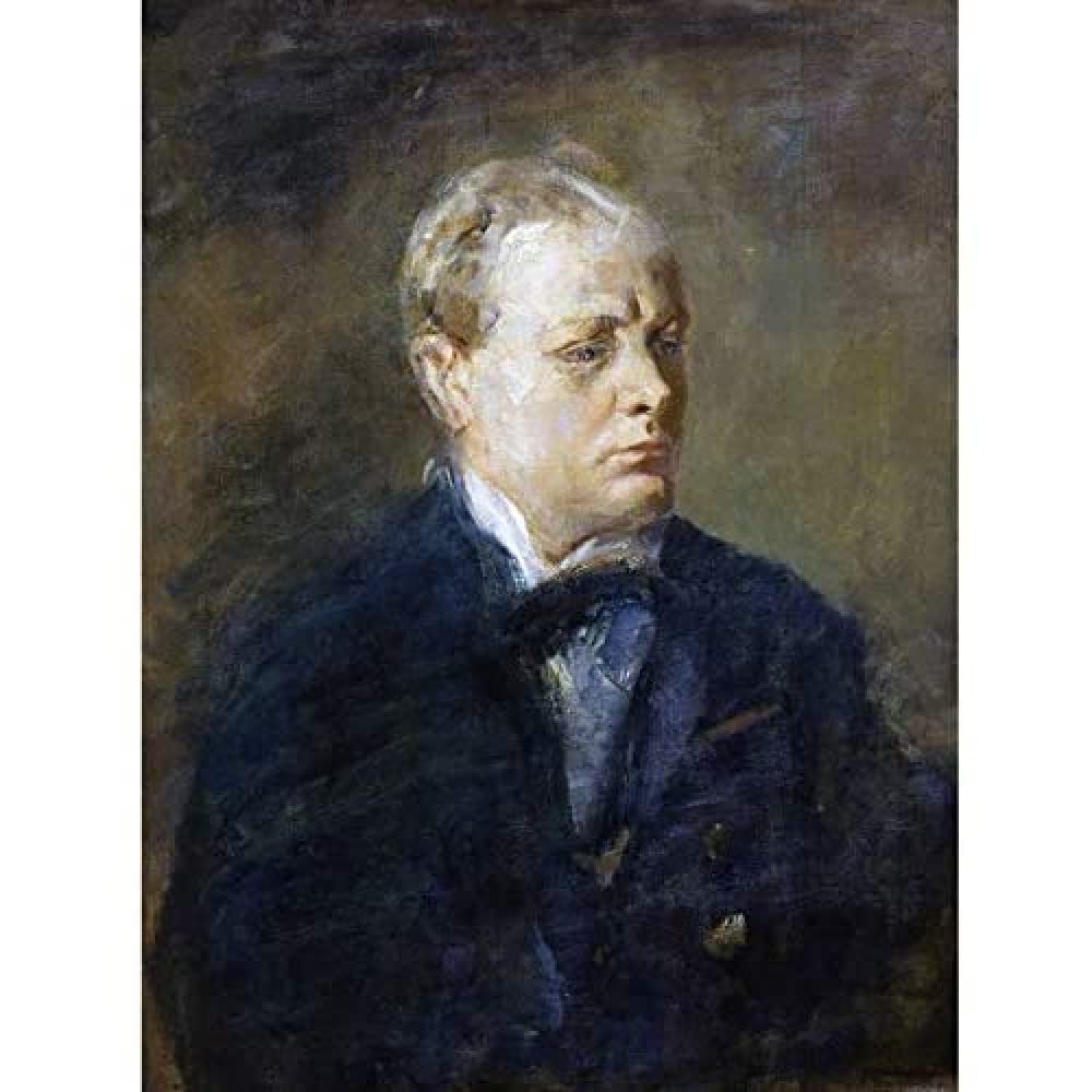 Mcevoy Portrait Sir Winston Churchill Painting Art Print Canvas Premium Wall Decor Poster Mural