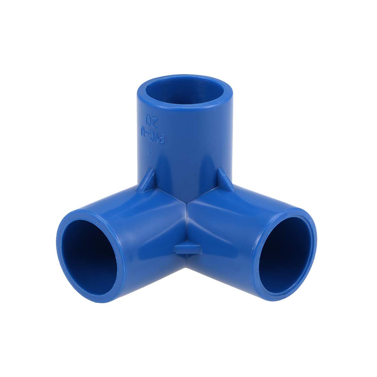 TA-VIGOR 10pcs 3-Way Elbow PVC Pipe Fitting Furniture Grade 20mm Size Tee Corner Fittings Blue