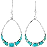 925 Sterling Silver Earrings Genuine Gemstones & Gemstones Pear-Shape Drop Dangles