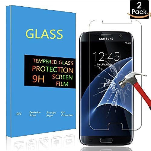 Galaxy S7 Edge Screen Protector, Tempered Glass Film [2Pack][HD Clear][Case Friendly][Anti-Fingerprint][Bubble Free] Screen Protector for Samsung Galaxy S7 Edge