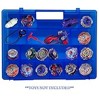 Life Made Better Blue Toy Storage Organizer 2.0 Newly Improved, Durable, Built in Handle, Toy Storage Organizer Compatible with Beyblade, Battle Box for Kids, Compartment Playset Organizer