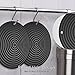 ME.FAN 11'' Large Silicone Ripple Trivet Mat, Potholder, Hot Pad, Spoon Rest, Jar Opener & Coaster, Heat Resistant up to 480F, Flexible, Durable & Non Slip (Black)
