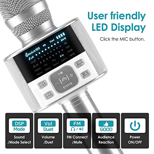 M100 Bluetooth Karaoke Microphone, Carpool Karaoke Microphone