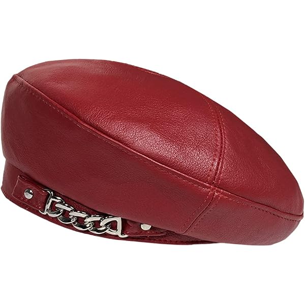 AICHUAN PU Leather French Beret Hat, 6 Panel Newsboy Cabbie  display picture 2