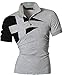 jeansian Men's Casual Slim Fit Short Sleeves Polo Shirt T-Shirt Tops U009