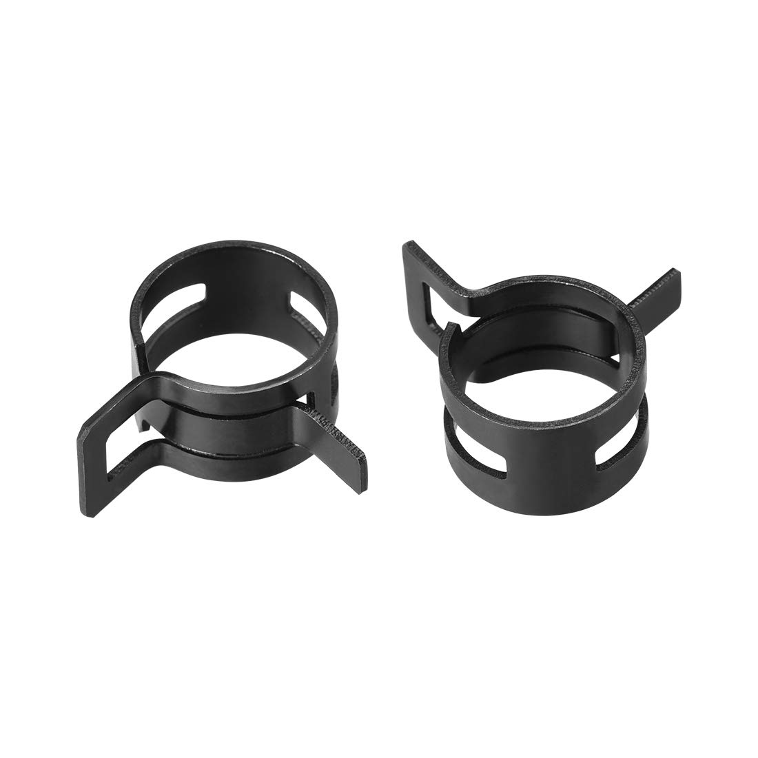 uxcell Steel Band Clamp 17mm Inner Dia Fit 17.5-18.2mm OD Hose Spring Band Type Action Fuel Line Silicone Tube Clip Clamp Black 10Pcs