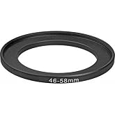 Fotodiox Metal Step Up Ring, Anodized Black Metal 46mm-58mm, 46-58 mm