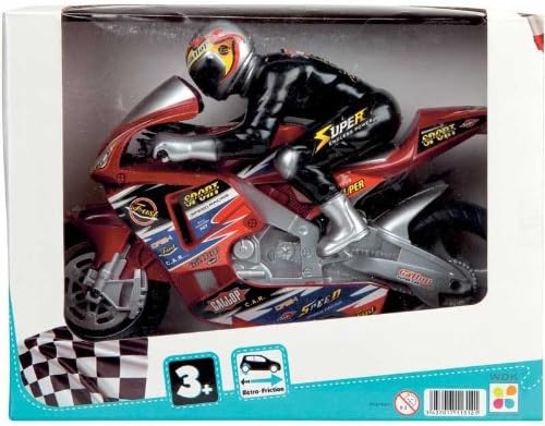 WDK Partner A1100017 Model Motorbike with Rider Figurine and Friction Motor Assorted Models