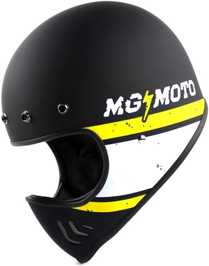 Safety Motorcycle Helmet Black Cruise Spirit Knight Retro Motocross Helmet Full Face Helmet Helmet Fiberglass matt black XL