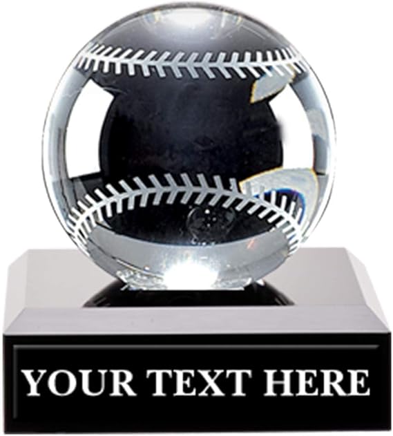 Crown Awards Crystal Baseball Trophies, 3" Mini Crystal