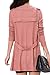 Asher Women's Loose Open Front Mid-Long Knit Cardigan Sweater (M, Pink)