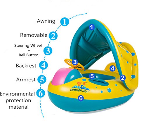image for IROCH Baby Swimming Float Baby Floats Baby Swimming Float Boat with Su