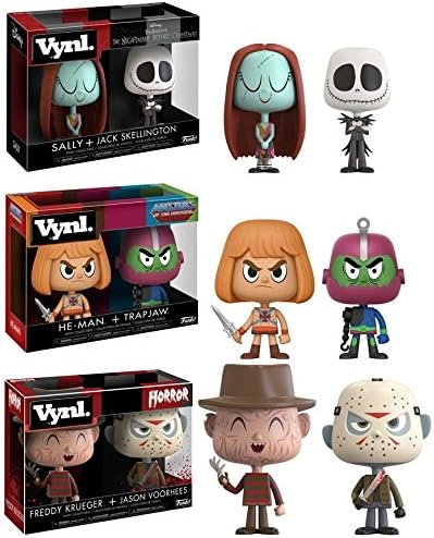 Set of 3 Funko Vynl: The Nightmare Before Christmas-Jack &amp; Sally &amp; Freddy &amp; Jason &amp; He-Man and Trapjaw