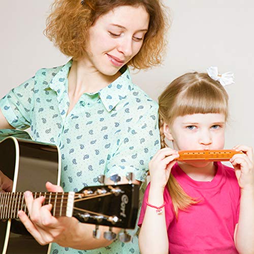 AMOR PRESENT Kids Harmonica, 2 PCS Translucent Harmonica with Case 10 Holes Diatonic Bules Children Harmonica