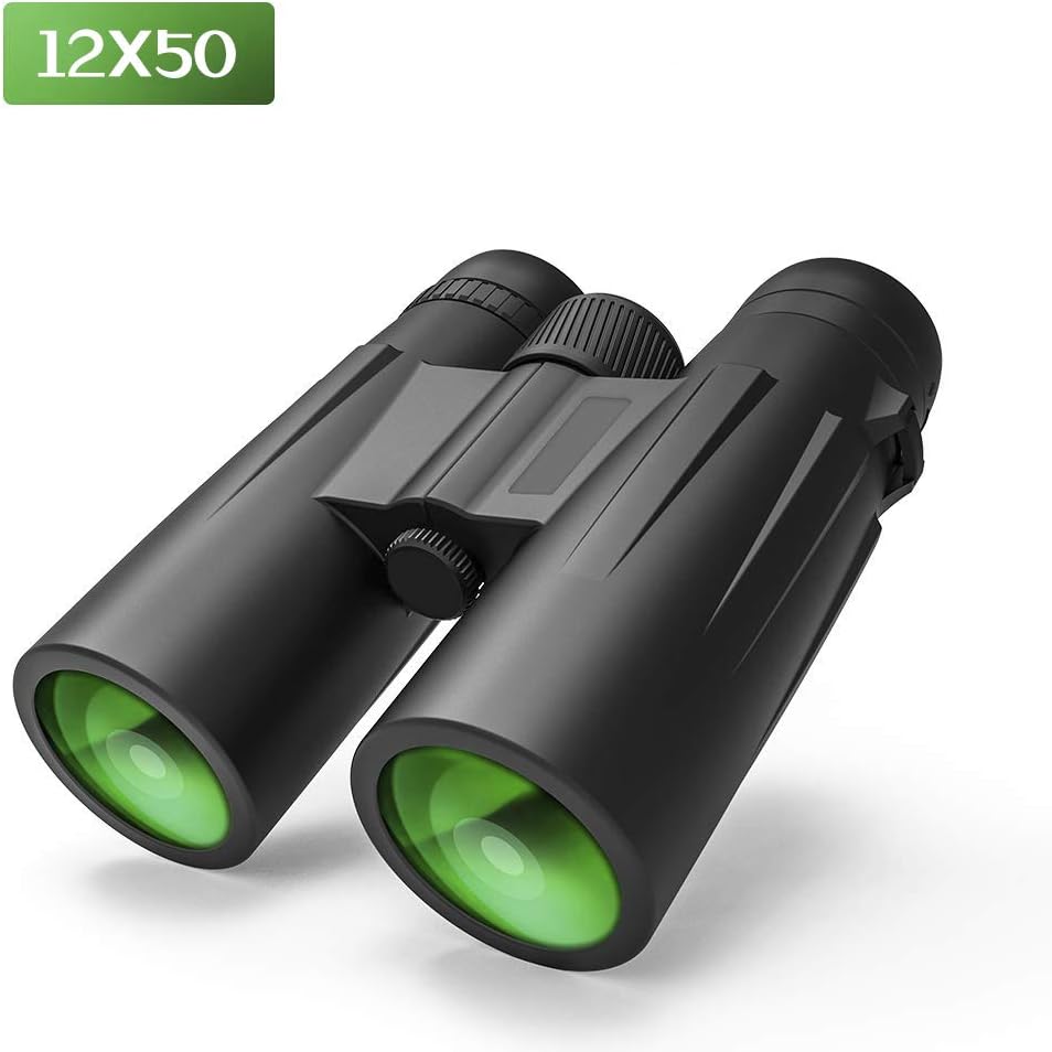 12x50 Powerful Binoculars for Adults, Durable Clear Full-Size Binoculars for Bird Watching Football Safari Sightseeing Climbing Hiking Hunting Traveling Sport with Low Light Night Vision