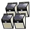 Litogo 3 Verlichting Modi 140 LED Zonne Beveiliging Buitenshuis Muur Lichten 4-Stuk, Wit