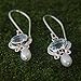 NOVICA Artisan Handcrafted Cultured Freshwater Pearl Blue Topaz Dangle Earrings | Pearl Silver Sterling Sky Fantasy Dangle Earrings | Gemstone Birthstone Themed Earrings Topaz Wedding Bridal Earrings