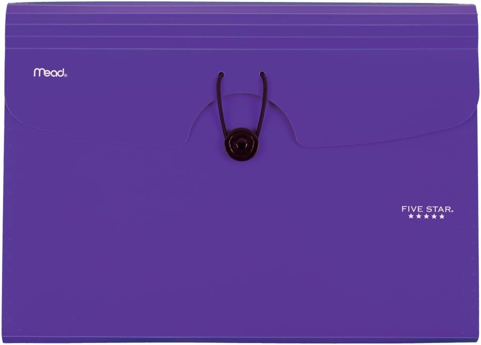 Five Star 6-Pocket Expanding File Organizer, Plastic Expandable Letter Size File Folders with Pockets, Home Office Supplies, for Receipts, Bills, Documents, Color Selected For You, 1 Count (35552) : Office Products