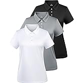 Ullnoy Women Soft Polo Shirts Short Sleeve Dry Fit Golf Shirt for Women Moisture Wicking Athletic Polo Tee Pack