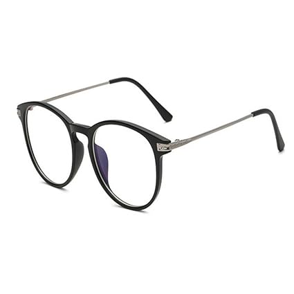Hzjundasi Blaues Licht Filter Computer Brille Anti Strahlung UV Klare Linse Vintage Runden Schutzbrille Männer/Frauen