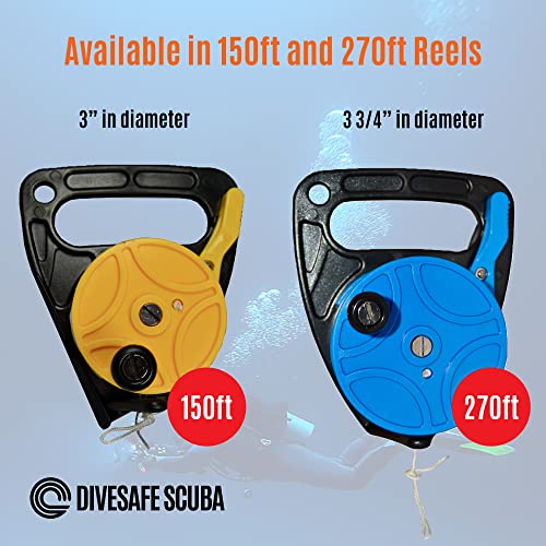 DiveSafe Scuba Diving Reel with Thumb Stopper and High Visibility White