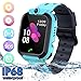 SZBXD Kids Waterproof Smart Watch Phone, LBS/GPS Tracker Touchscreen Smartwatch Games SOS Alarm Clock Camera Smart Watch Christmas Birthday Gifts for School Boy Girls (Blue)