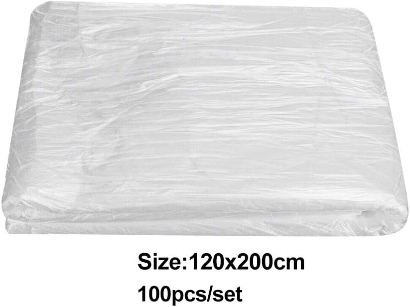 BEYST 100pcs Disposable Bed Sheets, Massage Tables Cover Linens Plastic Drape Sheets for Massage Spa Bed Facial Waxing Protection Body Treatment: Home & Kitchen
