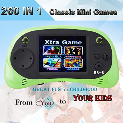 Beico Kids Handheld Games, Built in 260 Old Style Classic Video Retro Games Can Plug & Play on TV 2.5" Arcade Electronic Gaming System Birthday Present for Children (Green) - Thumbnail 2