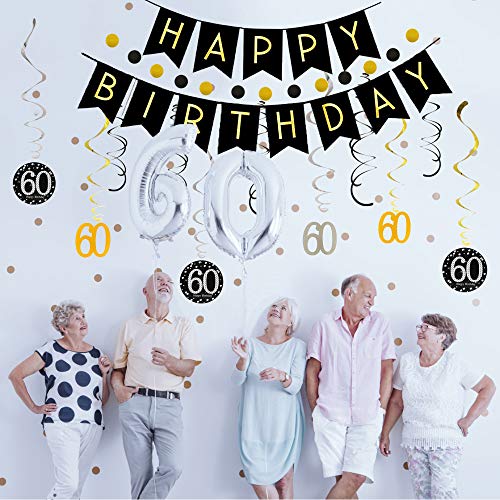 60th Birthday Decorations Kit For Men Women 60 Years Old