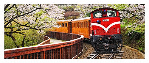 Pintoo Panoramic Jigsaw Puzzles 1000 Piece for Adults - Panorama - Forest Train in Alishan National Park Beautiful Plastic Puzzle for Home Decor Zero Dust Easy Storage [H1483]