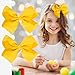 30 Pcs Baby Girl 4.5'' Ribbon Boutique Hair Bows Clips with 15 Colors in Pairs