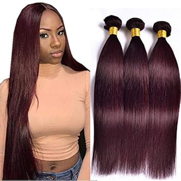 Amazon Com Brazilian Straight Hair Bundles 99j Braiding Human