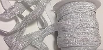 Amazon Com Yycraft 5 8 15 Yards Glitter Fold Over Elastic