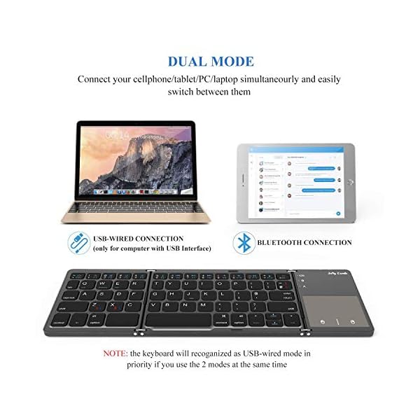 Folding-Bluetooth-Keyboard-Jelly-Comb-B003B-Rechargeable-USB-Wired-Bluetooth-Keyboard-Dual-Mode-UK-Layout-with-Touchpad-Dark-Gray-Upgraded-Version Folding Bluetooth Keyboard, Jelly Comb B003B Rechargeable USB Wired & Bluetooth Keyboard Dual Mode UK Layout with…