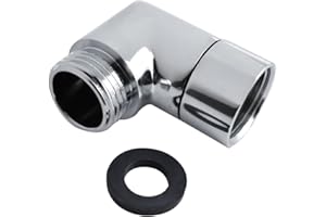 caralin Adjustable 90 Degree Shower Head Elbow Adapter for Wall Mounted Handheld Showerhead Arm Extension Elbow Connector Cop