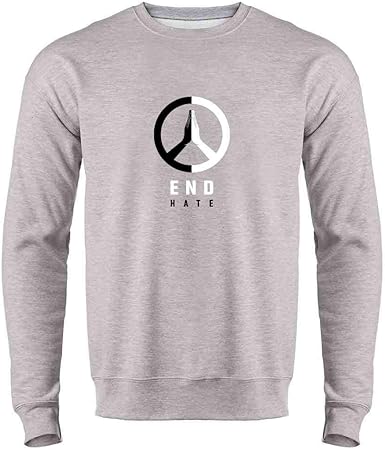 amazon com end hate unity hands black and white logo crewneck sweatshirt for men clothing amazon com