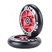GRAVITI 100mm Pro Stunt Scooter Wheels One Pair with ABEC-9 Bearings CNC Metal Core (2pcs) (Red)