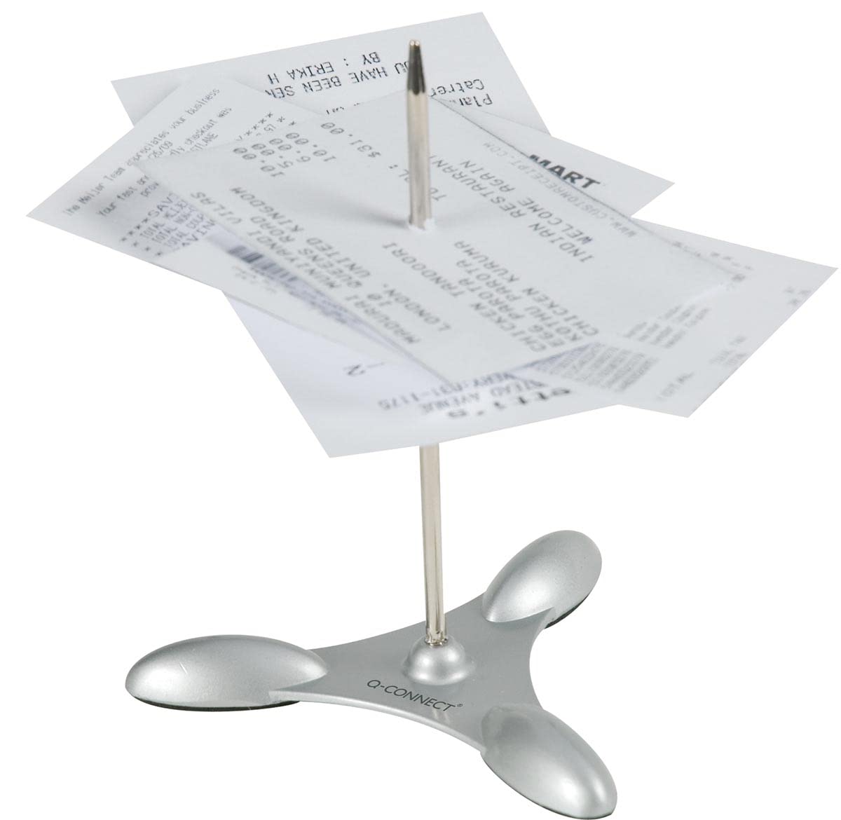 Paper Spear Q-CONNECT Metal for Bills 11cm / Small Office Accessories/Type-Threaded/Colour-Silver/Size-11cm / Width (mm)-N.a. / Dimensions (mm)-110x95x12 / Height (mm)-N.a.
