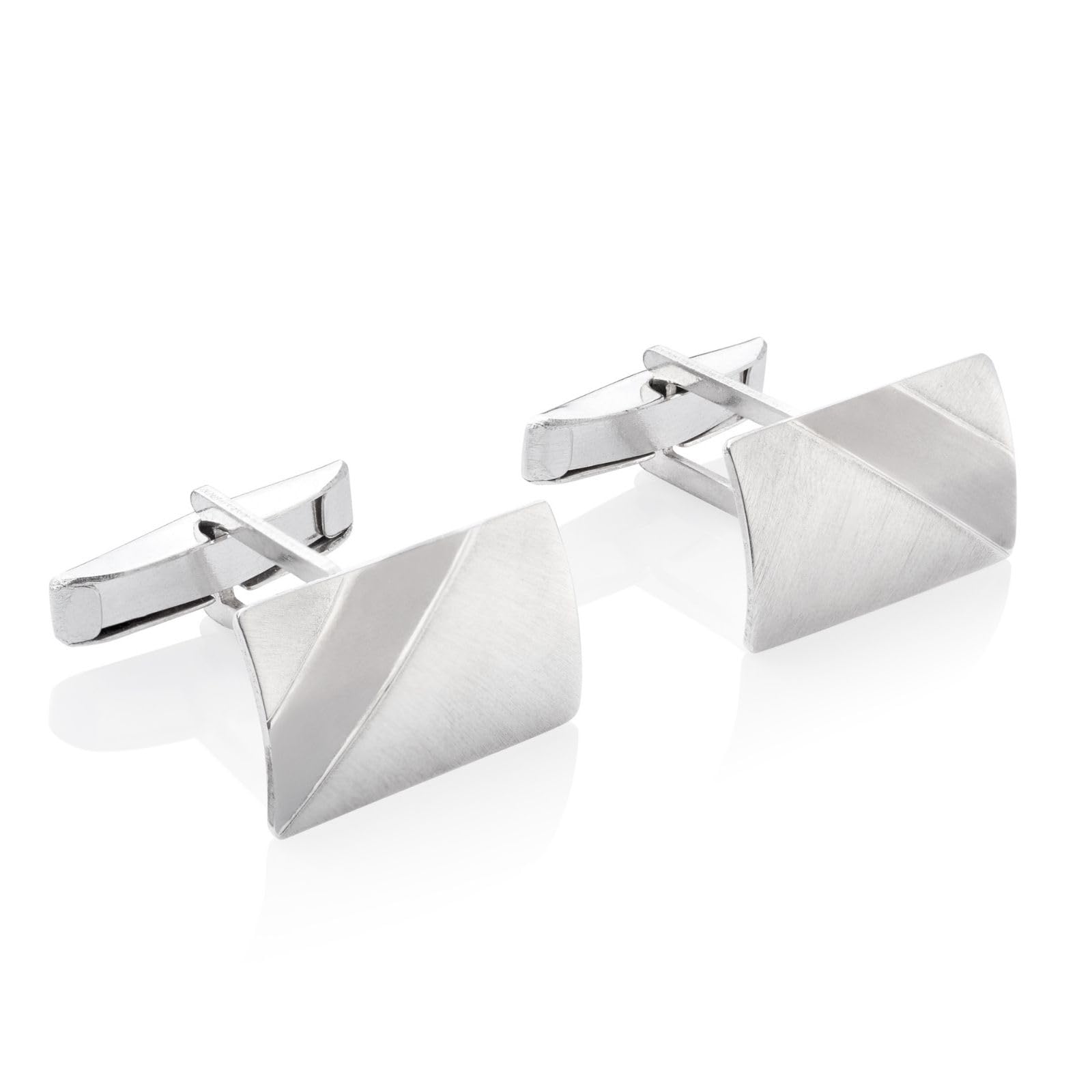 Mens Cufflinks Crafted From 925 Sterling Silver With Brushed Finish