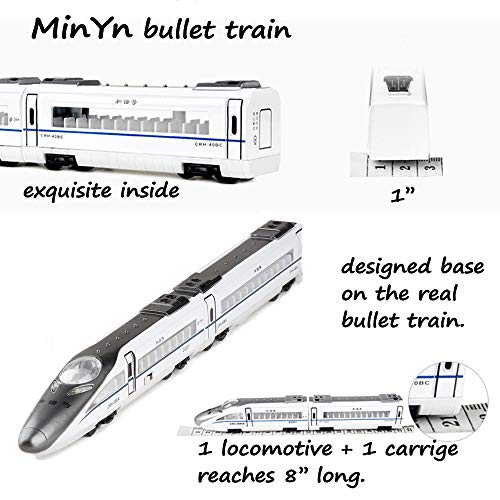 image for MinYn Diecast Train Toy Set High Speed Bullet Train Express Magnetic P