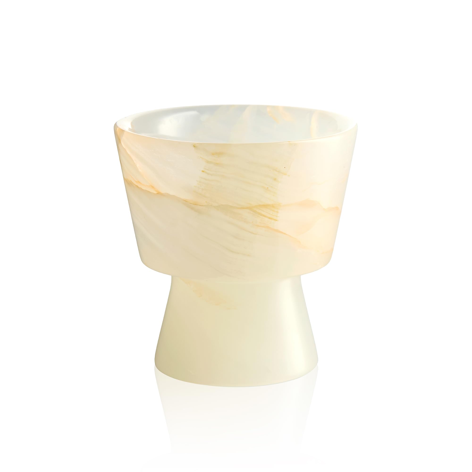 Condition photo showing As Is for garnceilo marble candle holder, empty tealight candle decor holders, amber white