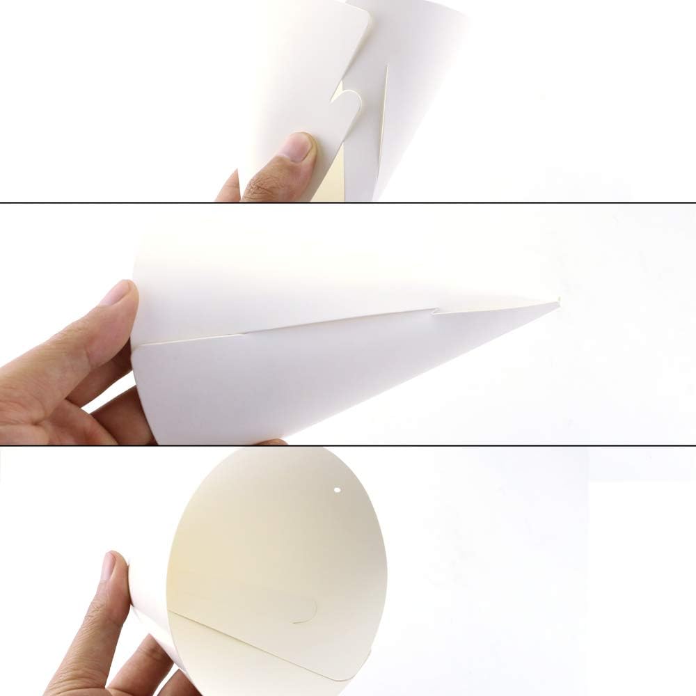 Weoxpr 40 Pieces White Party Cone Hats DIY Fun Birthday Party Paper Cones Hat for Kids Adults Art Craft Party Supplies: Clothing