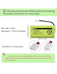 imah ryme B2 2 bt18433 BT28433 Batería de Teléfono inalámbrico Pack para Vtech cs6219 cs6229 ds6301 ds6151 ds6101 BT184342 bt284342 bt-1011 bt-1018 bt-1022 bt-1031 Home Teléfono de auriculares (Pack de 2)