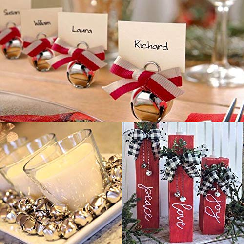 image for CEWOR 168Pcs Craft Bells 1Inch Christmas Jingle Bells with 98ft Red Co