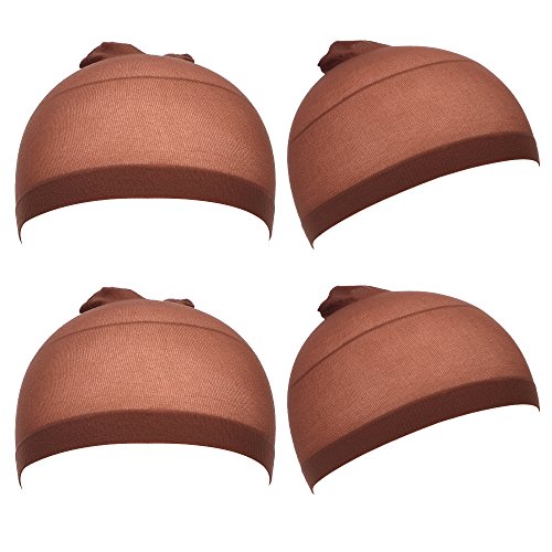 Eboot nylon wig caps, 4 pieces (dark brown)