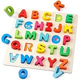Coogam Wooden Alphabet Puzzle â€“ Letters Peg Board Sorting ABC Blocks Matching Game Montessori Jigsaw Early Learning Educational Toy Gift for 1 2 3 Year Old Toddler Baby Kids