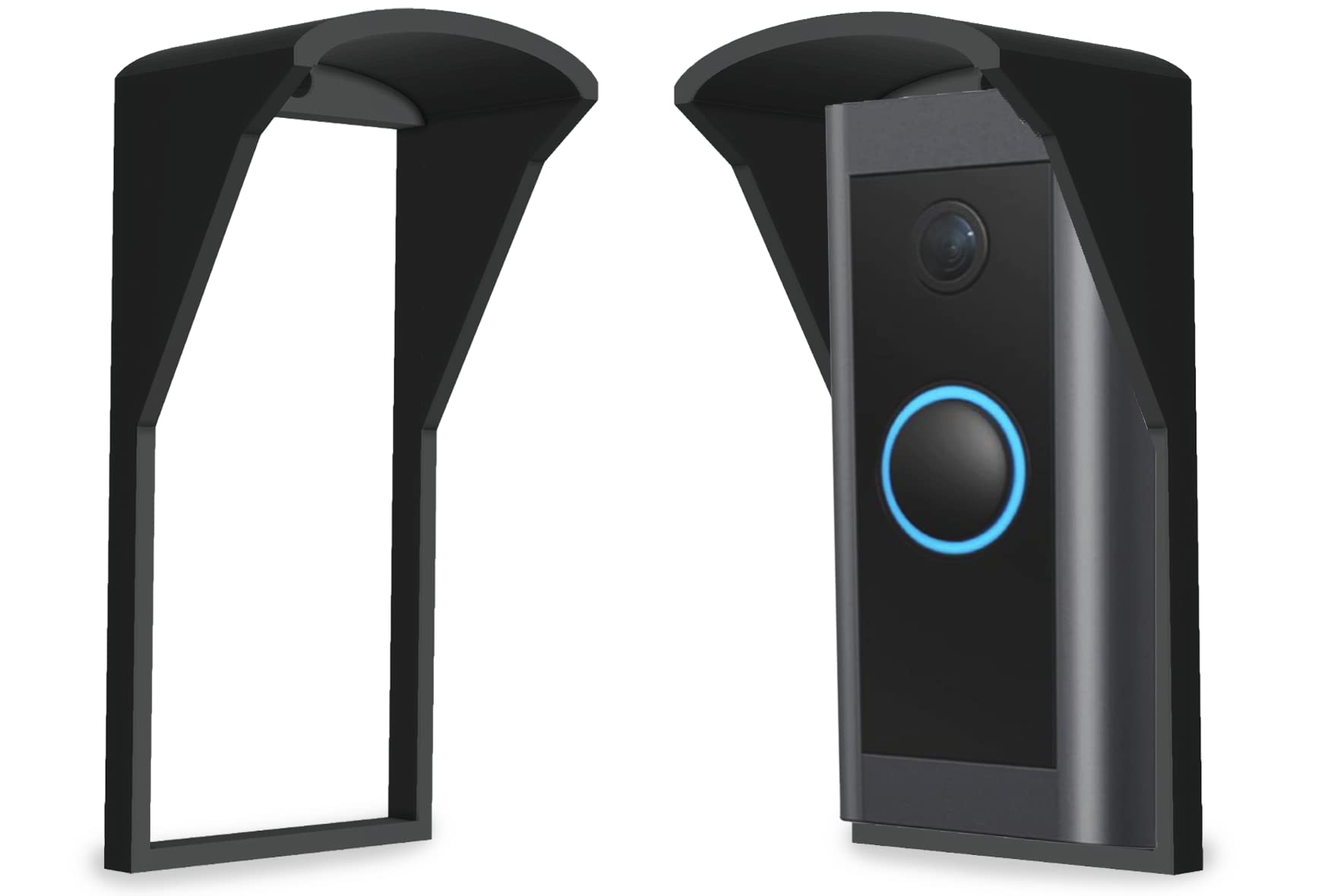 GESTECH No Drill Rain Cover For Video Doorbell Wired (5AT3T5) Slides On, Sturdy Design, Push fit on, Rain Glare Sun Shade Protection