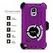 ULAK Note 4 Case, Galaxy Note 4 Case, Heavy Duty Shockproof Protection Shell Hybrid Rugged for Samsung Galaxy Note 4 Case Built-in Rotating Kickstand Belt Swivel Clip Holster Note 4 (Purple/Black)