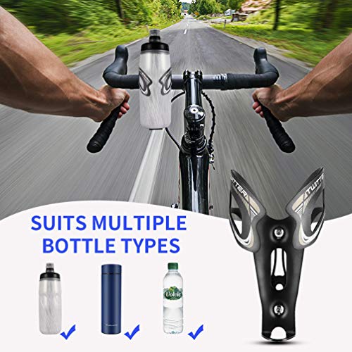 RUNACC Water Bottle Cages, Basic MTB Bike Bottle Holder Adjustable Bicycle Alloy Aluminum Lightweight Water Bottle Holder Cages Brackets Black