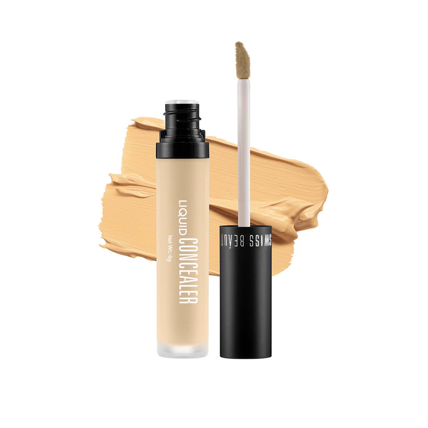 Swiss Beauty Liquid Light Weight Concealer With Full Coverage | Easily Blendable Concealer For Face Makeup With Matte Finish | 6 Gram, Shade - (Yellow)